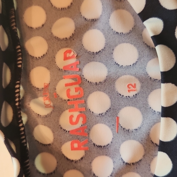 J Crew Crewcuts navy blue white polka dot long sleeve swim rashguard 12 - Picture 4 of 8